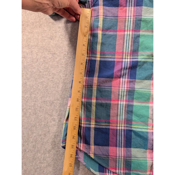 Ralph Lauren Mens Custom Fit Short Sleeve Plaid Button Down Shirt Size S - Picture 11 of 11